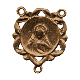Vintage Bronze Lace-Edge Rosary Center