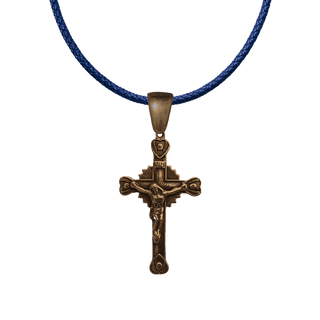 Vintage Bronze Crucifix with Heart Terminals