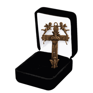 Vintage Bronze Yalalag Cross with Angels
