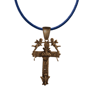 Vintage Bronze Yalalag Cross with Angels