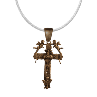 Vintage Bronze Yalalag Cross with Angels