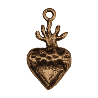 Vintage Bronze Small Sacred Heart Milagro