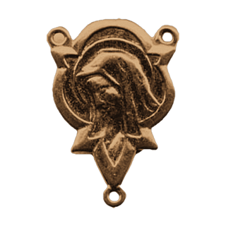 Vintage Bronze Madonna Rosary Center