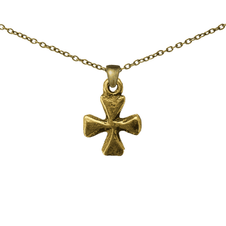 Vintage Yellow Bronze Miniature African Cross