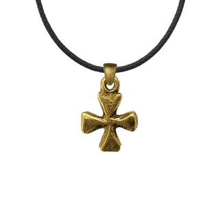 Vintage Yellow Bronze Miniature African Cross