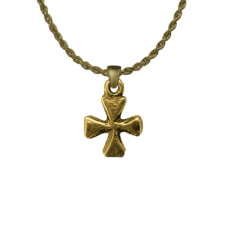 Vintage Yellow Bronze Miniature African Cross