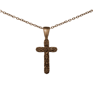 Vintage Bronze Thistle Crucifix
