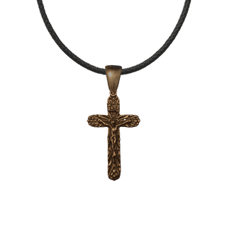 Vintage Bronze Thistle Crucifix