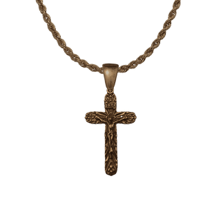 Vintage Bronze Thistle Crucifix