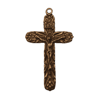 Vintage Bronze Thistle Crucifix