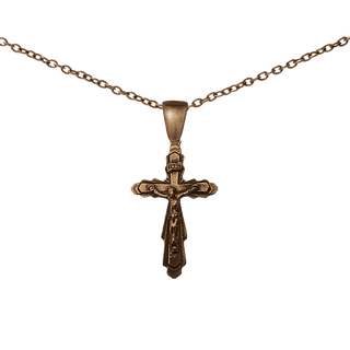 Vintage Bronze Art Deco Stepped Crucifix