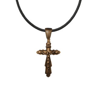 Vintage Bronze Art Deco Stepped Crucifix