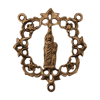 Vintage Bronze Our Lady and the Child Rosary Center
