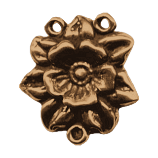 Vintage Bronze Double Rose Rosary Center