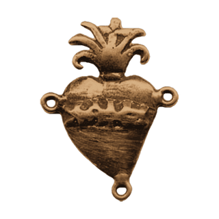 Vintage Bronze Large Crowned Sacred Heart Center