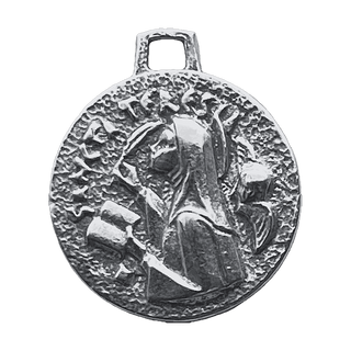 Vintage White Bronze Saint Teresa of Avila Medal