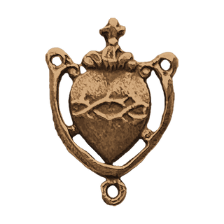 Vintage Bronze Sacred Heart Openwork Rosary Center