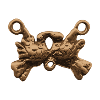 Vintage Bronze Two Doves Rosary Center