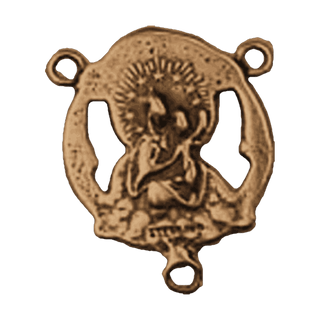 Vintage Bronze Openwork Ecce Homo Rosary Center — reverse