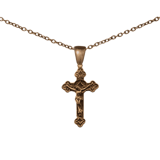 Vintage Bronze Star-Point Crucifix