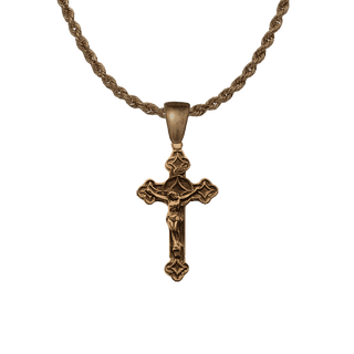 Vintage Bronze Star-Point Crucifix