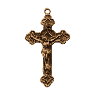 Vintage Bronze Star-Point Crucifix