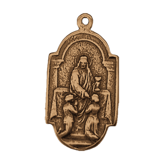 Vintage Bronze Spanish First Communion Medal, 19th Century