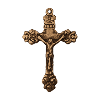 Vintage Bronze Crucifix with Winged Cherubim