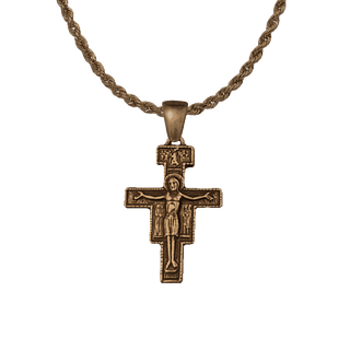 Vintage Bronze San Damiano Medal with Assisi Prayer