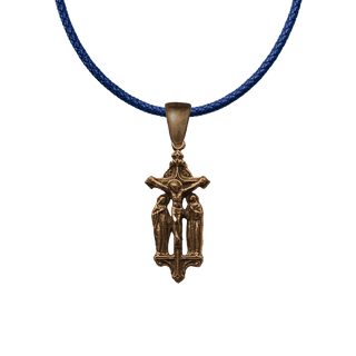 Vintage Bronze Crucifix Medal with Mary and St. John