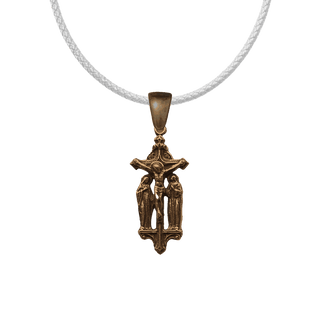 Vintage Bronze Crucifix Medal with Mary and St. John