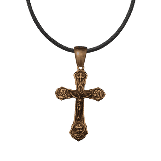Vintage Bronze Holy Family Crucifix Vintage Bronze Small Sacred Heart Scapular Medal