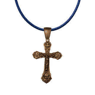 Vintage Bronze Holy Family Crucifix Vintage Bronze Small Sacred Heart Scapular Medal