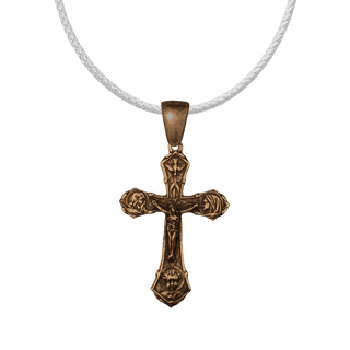 Vintage Bronze Holy Family Crucifix Vintage Bronze Small Sacred Heart Scapular Medal