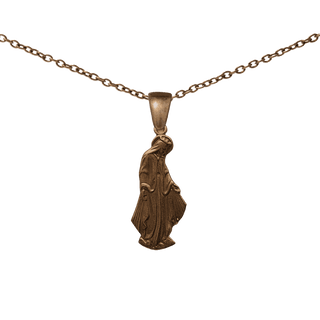Vintage Bronze Shaped Miraculous Medal of Our Lady of Grace