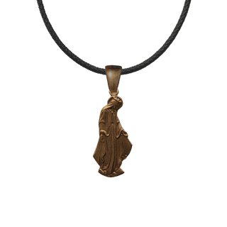 Vintage Bronze Shaped Miraculous Medal of Our Lady of Grace