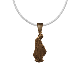 Vintage Bronze Shaped Miraculous Medal of Our Lady of Grace