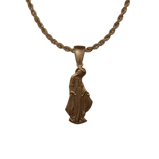 Vintage Bronze Shaped Miraculous Medal of Our Lady of Grace