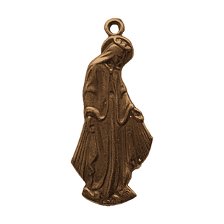 Vintage Bronze Shaped Miraculous Medal of Our Lady of Grace