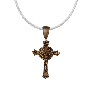 Vintage Bronze Round Radiant Crucifix