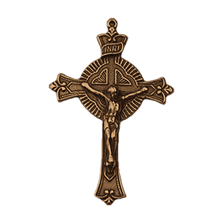 Vintage Bronze Round Radiant Crucifix