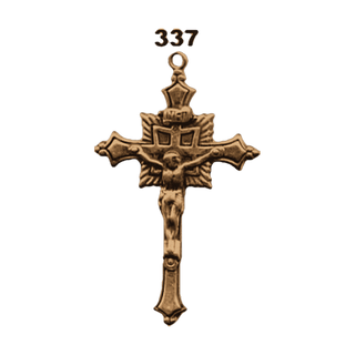 Vintage Bronze Radiant Crucifix with Flared Arms