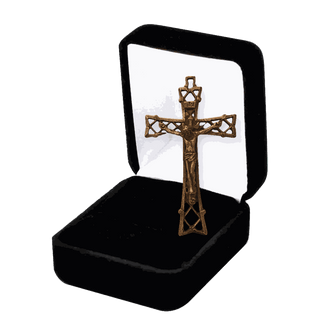 Vintage Bronze Large Lattice Crucifix