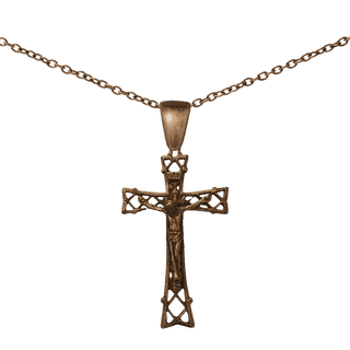 Vintage Bronze Large Lattice Crucifix