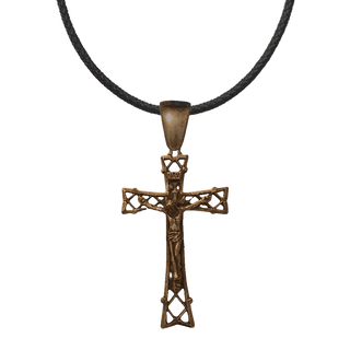 Vintage Bronze Large Lattice Crucifix