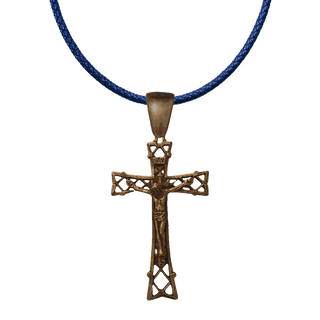 Vintage Bronze Large Lattice Crucifix