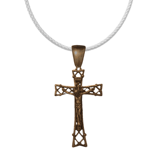 Vintage Bronze Large Lattice Crucifix