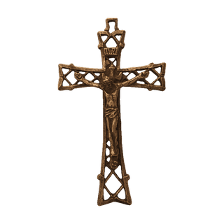 Vintage Bronze Large Lattice Crucifix