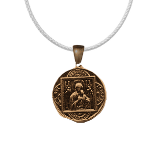 Vintage Bronze Perpetual Help and St. Alphonsus Medal