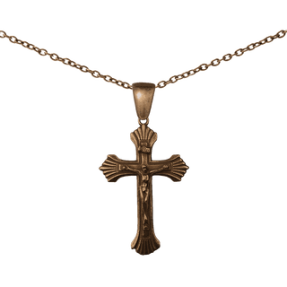 Vintage Bronze Art Deco Rayed Crucifix